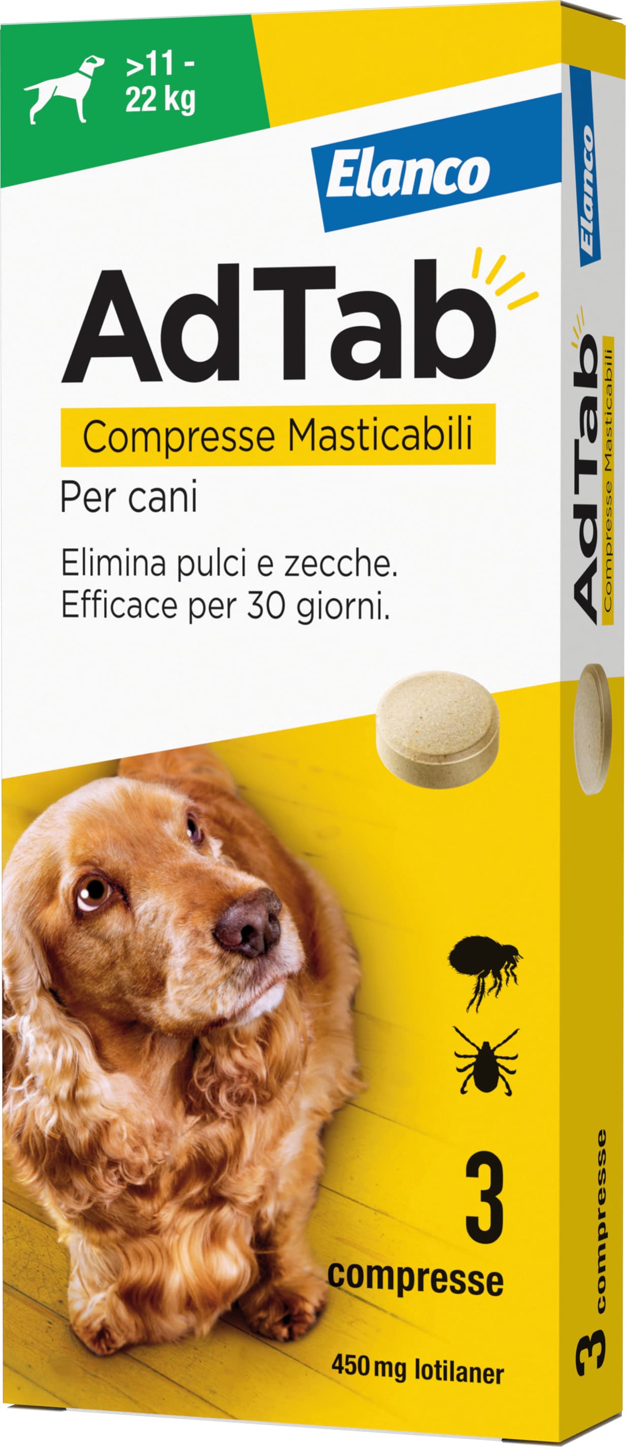 Antiparassitario Compressa Masticabile Adtab x Cani 11÷22 kg (cf. 3 Compr - 2