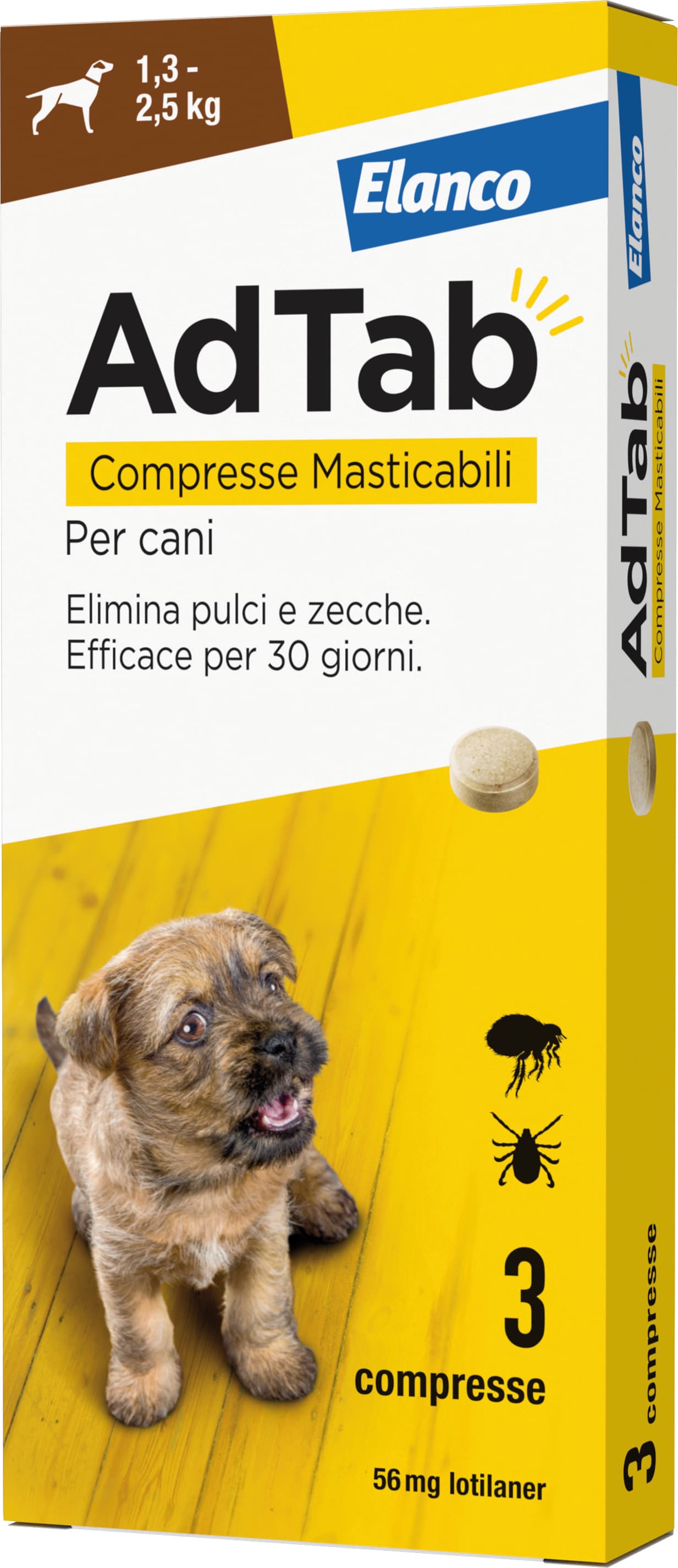 Antiparassitario Compressa Masticabile Adtab x Cani 1 3÷2 5 kg (cf. 3 - 2