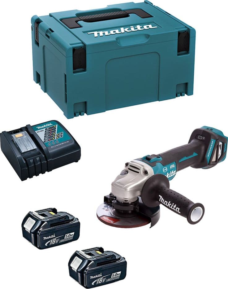 Smerigliatrice Angolare a Batteria Makita Dga513rtj 18v Batt.5,0 Ah Litio 2 - 2