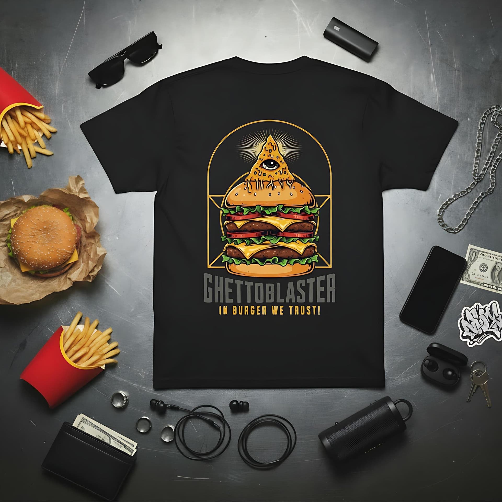 T-shirt Ghettoblaster Burger Trust black - 7