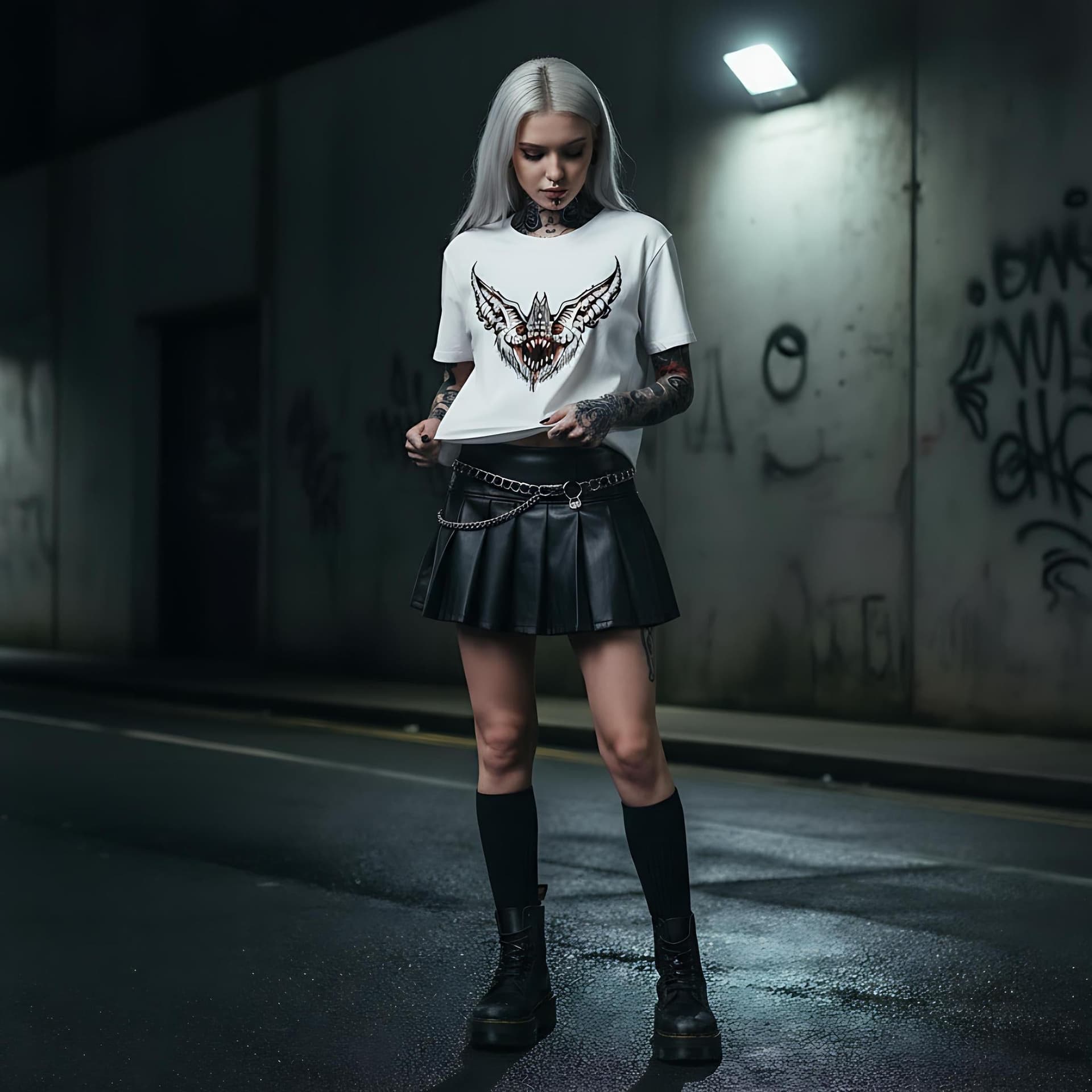 T-shirt Ghettoblaster Bat Loose white in T-shirt Glad Store - Genova, commercioVirtuoso.it