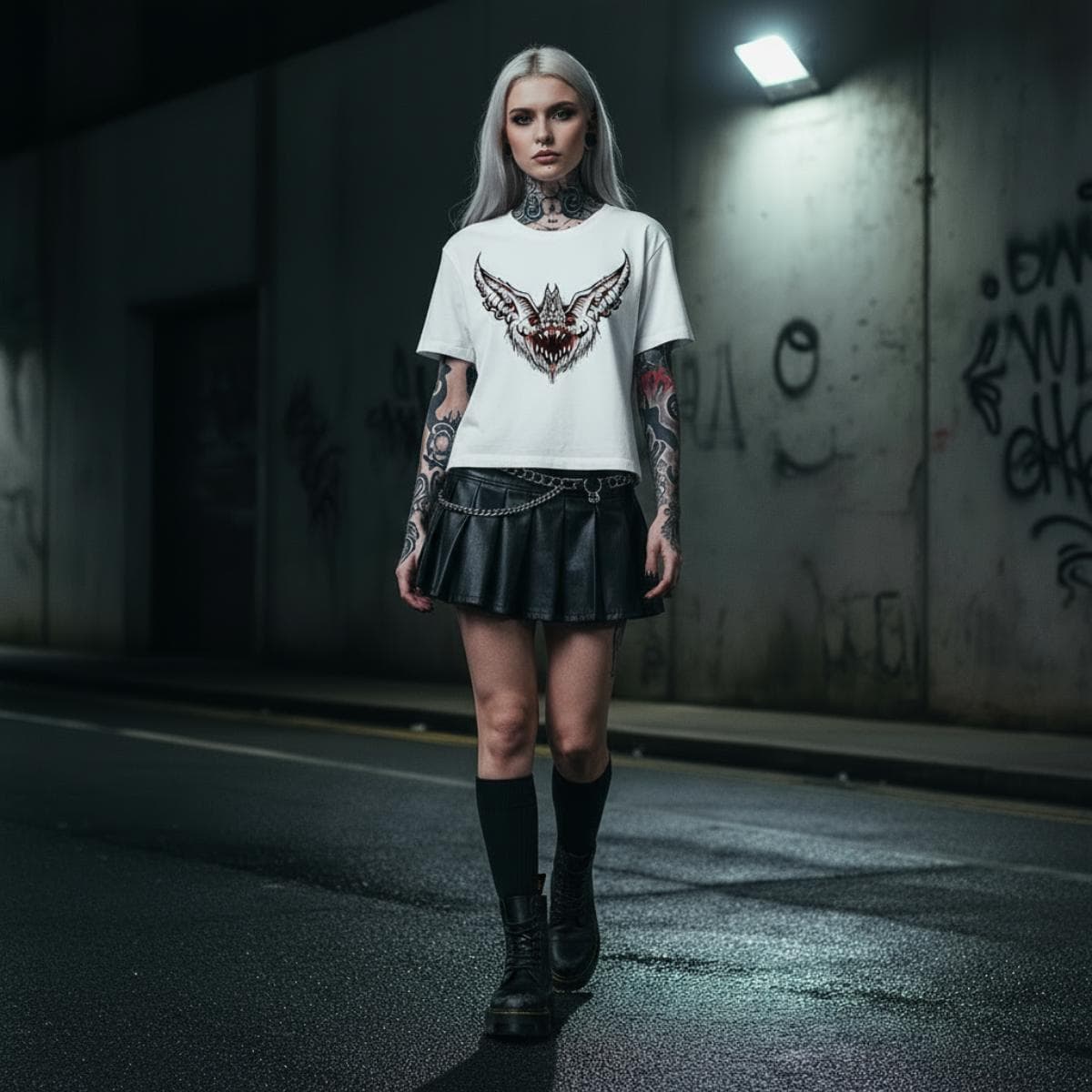 T-shirt Ghettoblaster Bat Loose white - 8