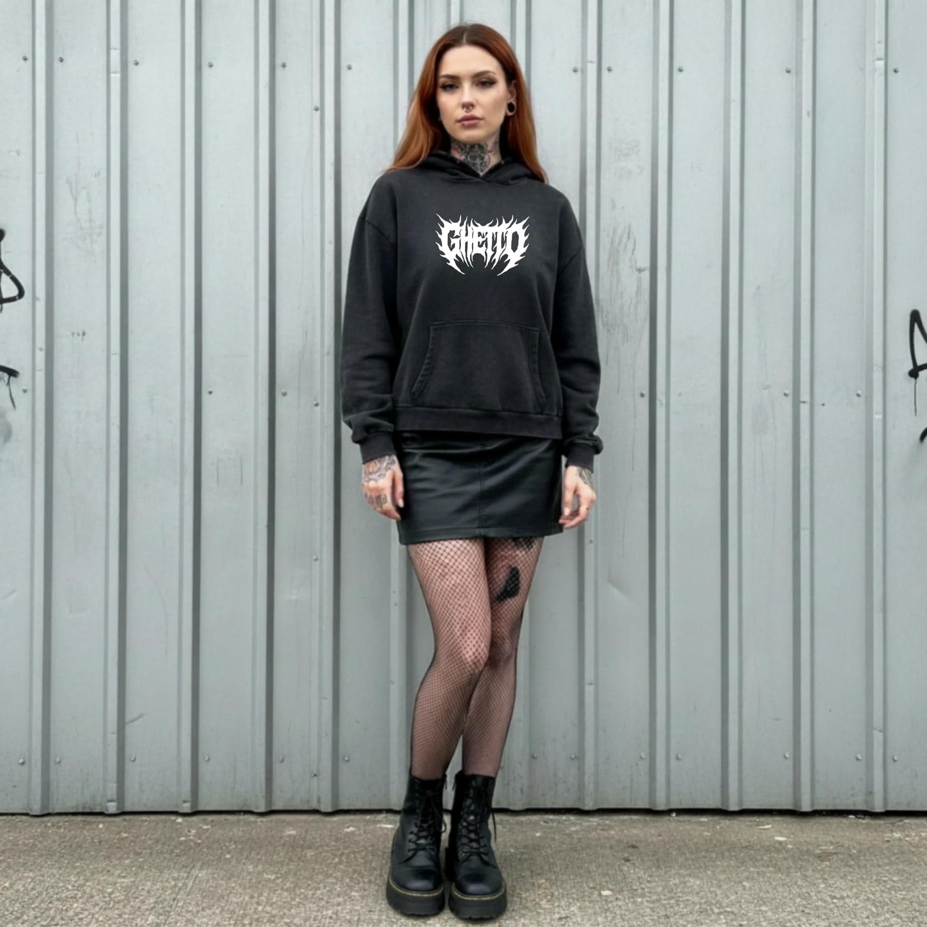 Felpa Ghettoblaster Metal Girl hoodie black in Felpe con cappuccio Glad Store - Genova, commercioVirtuoso.it