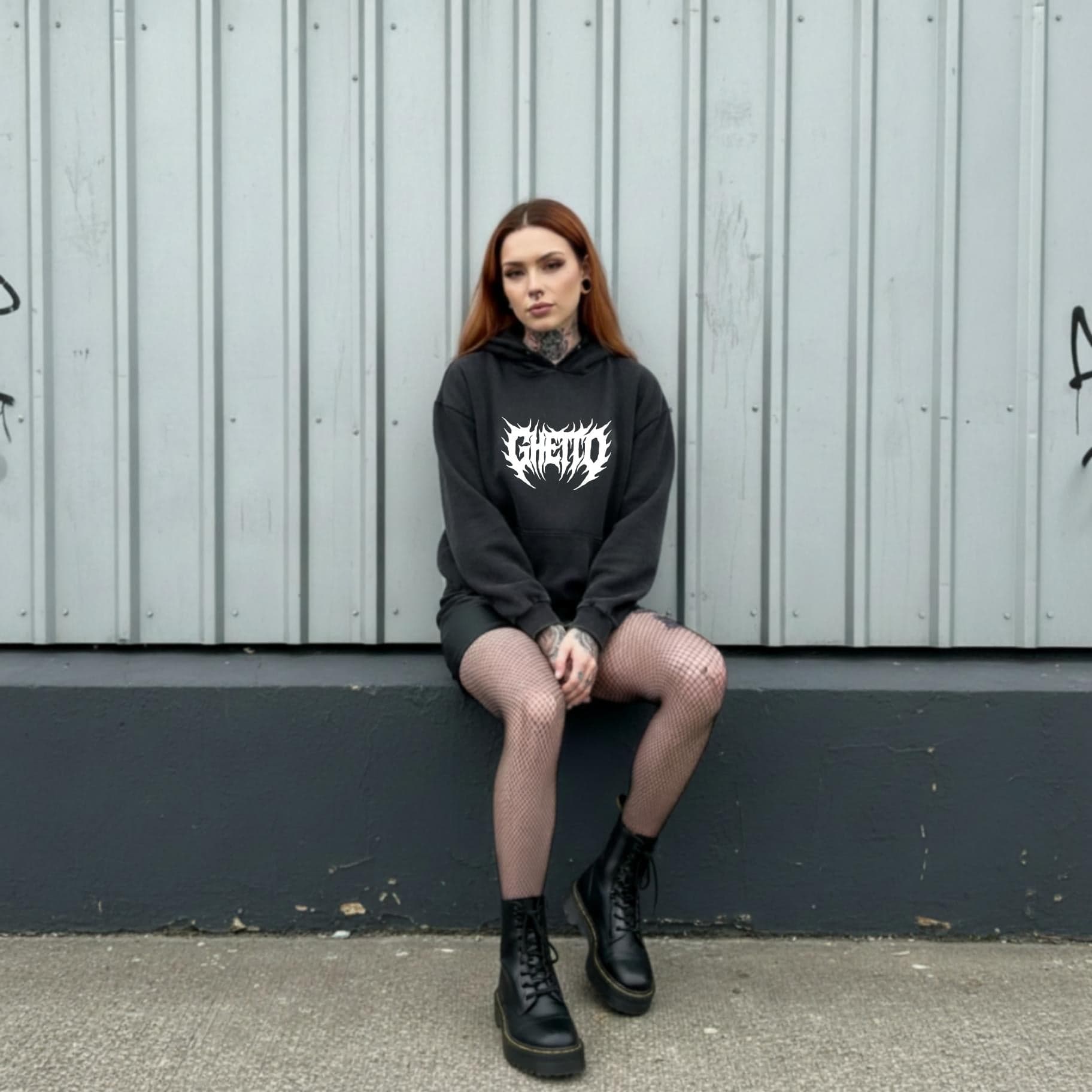 Felpa Ghettoblaster Metal Girl hoodie black in Felpe con cappuccio Glad Store - Genova, commercioVirtuoso.it