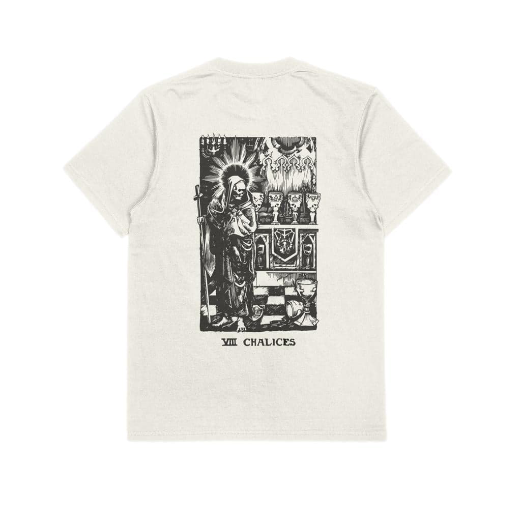 T-shirt Ghettoblaster Tarot Chalices off white in T-shirt Glad Store - Genova, commercioVirtuoso.it