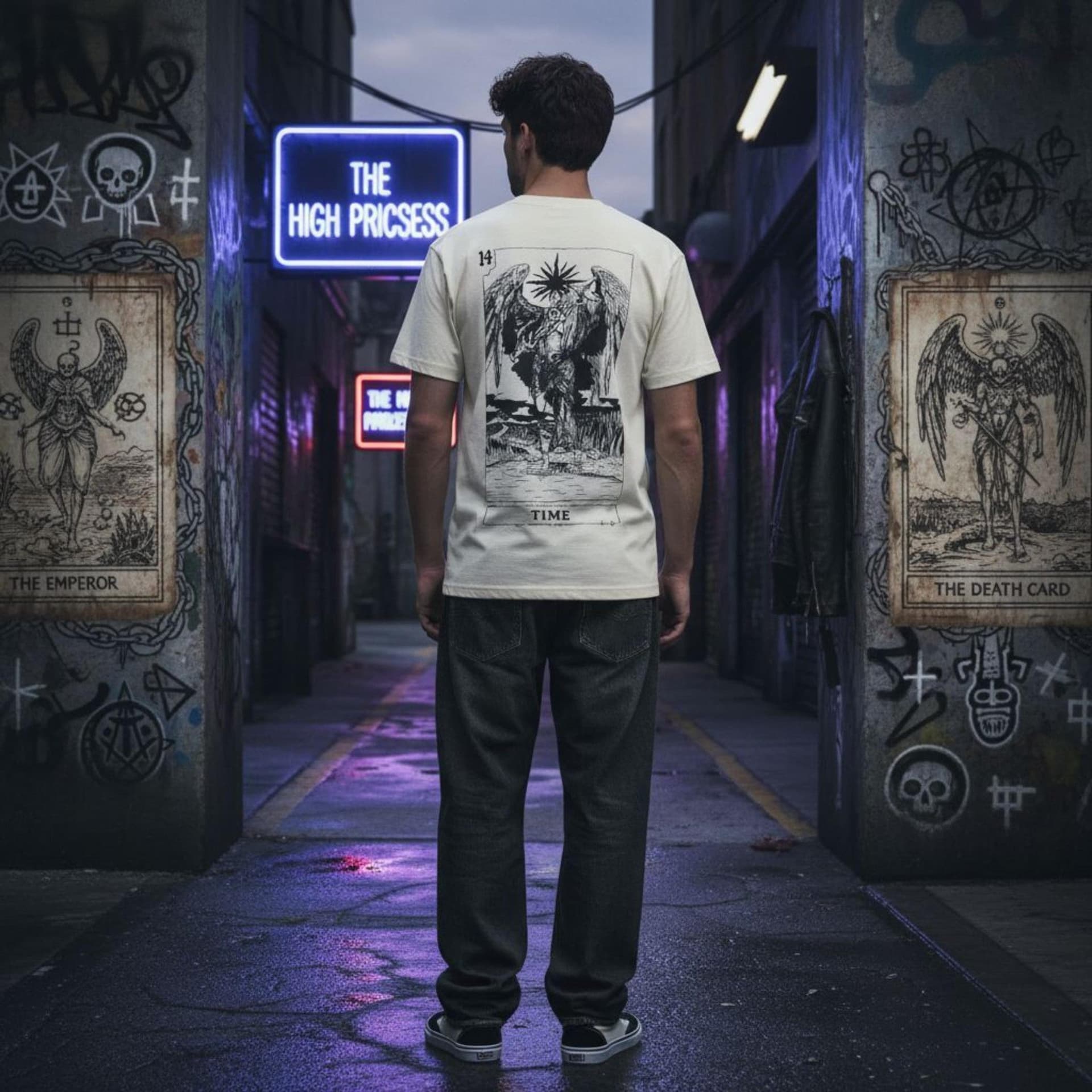 T-shirt Ghettoblaster Tarot Time off white in Kit di magia e accessori Glad Store - Genova, commercioVirtuoso.it