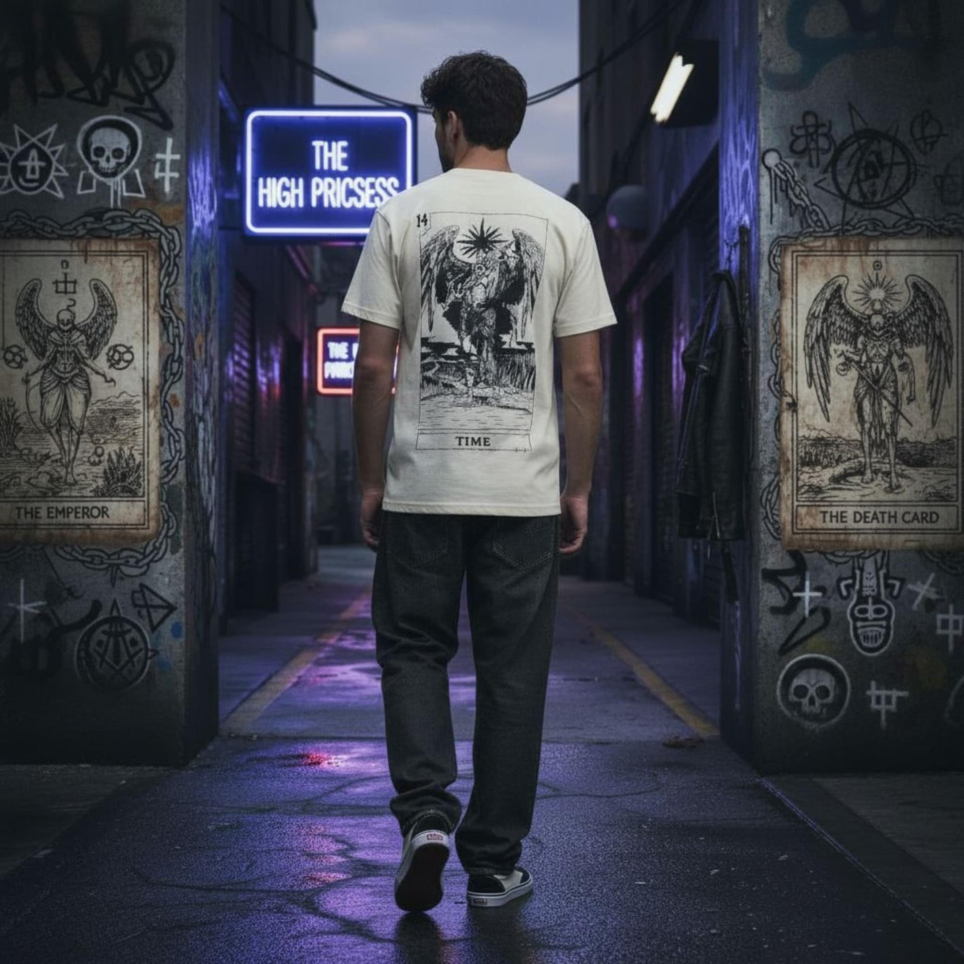 T-shirt Ghettoblaster Tarot Time off white in Kit di magia e accessori Glad Store - Genova, commercioVirtuoso.it