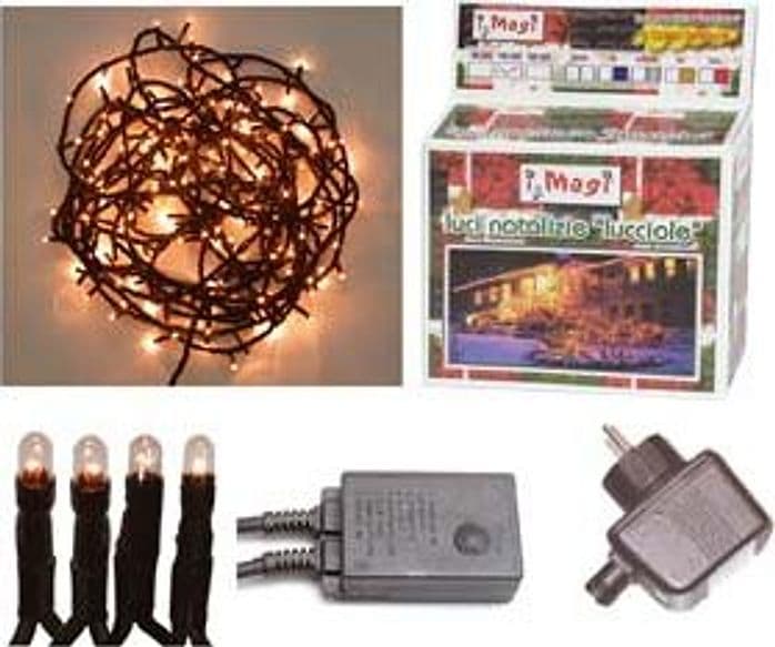 Minilucciole Lineari per Esterno con Gioco Luci Bianche 180 Luci LAMP.1,5V - 2