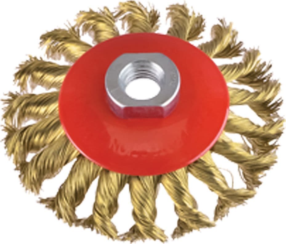 SPAZZOLA CIRCOLARE CONICA Ø mm 100 - foro M 14  - PG