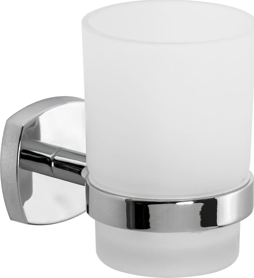 PORTA SPAZZOLINI SERIE 'STARTER' leghe metalliche - vetro opaco  - METAFORM