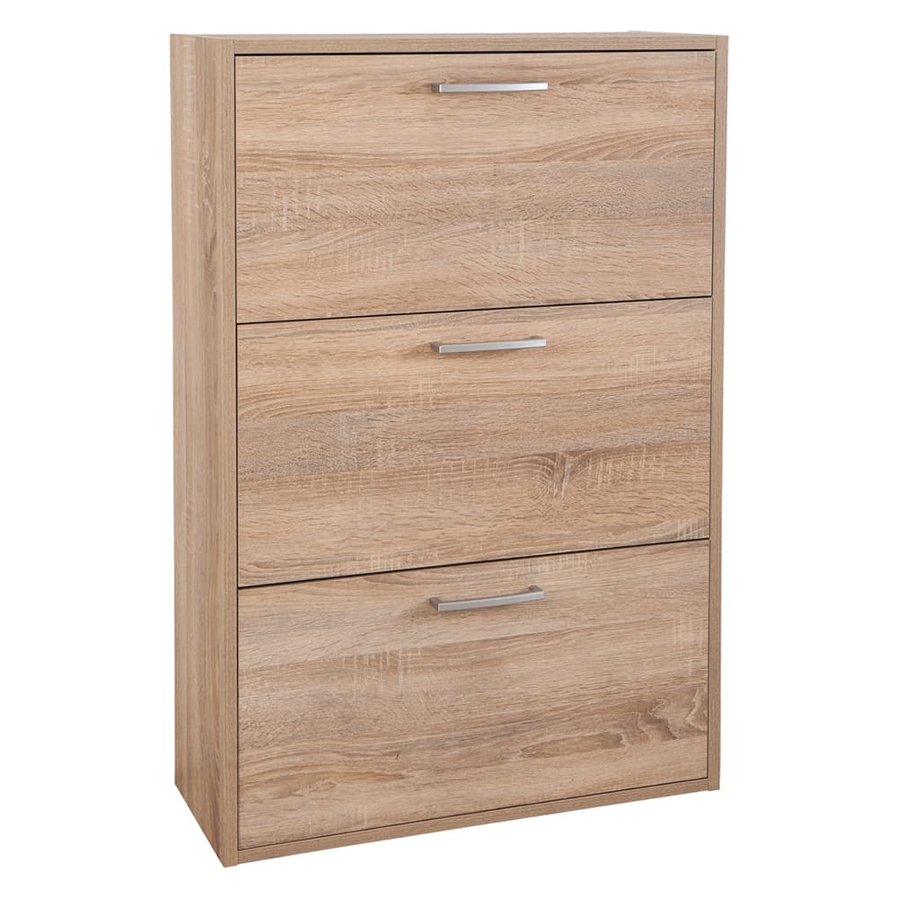Scarpiera 3 Ribalte Doppie Linea Composad Espresso Bianco 25 x 65 x 120 cm - 2