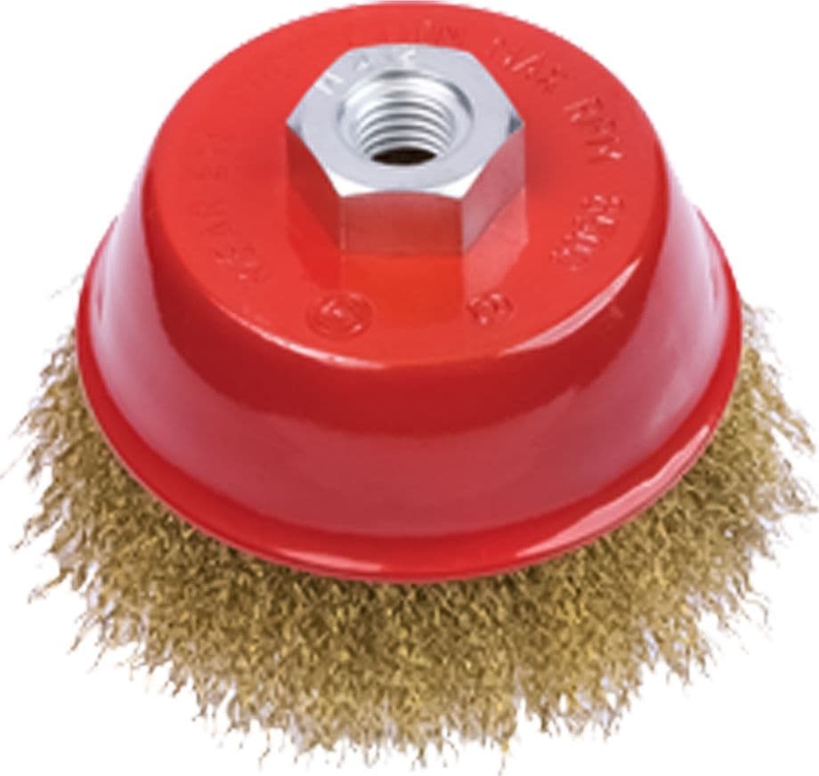 SPAZZOLA A TAZZA PER SMERIGLIATRICE Ø mm 60 - foro M 14  - PG - 2