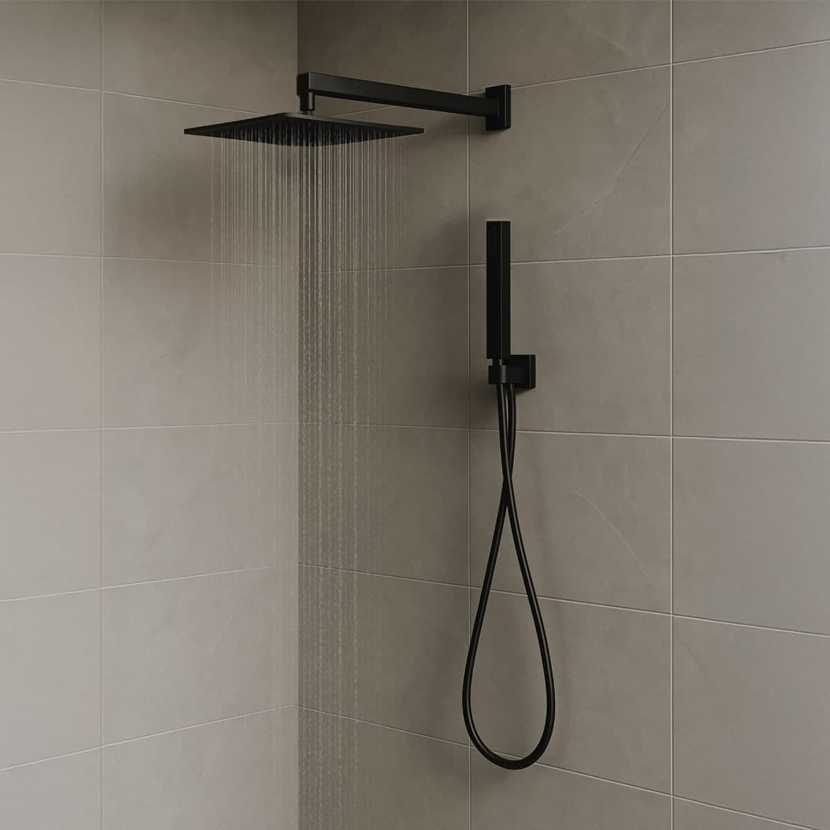 Kit Set Incasso Doccia Braccio Braccio Flessibile Doccino Presa Acqua ½ - 2