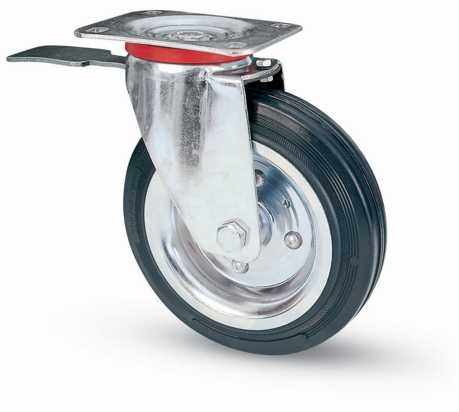 Ruota Industriale D 100 Gomma 80BIS Piastra Gir Fre Avo - 2