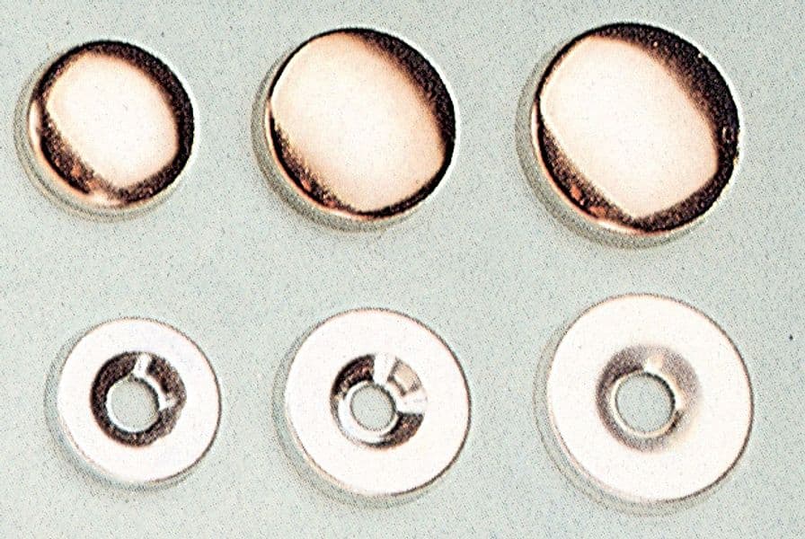 Sc Borchia Coprivite Ottone Lucido 16 mm da 5 Confezioni da 12 Pezzi - 2