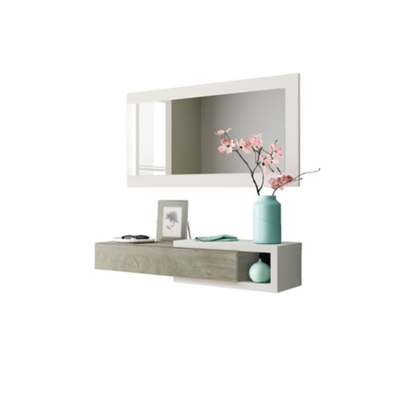 Kit Ingresso 1 Cassetto e Specchio Noon Bianco Quercia Fores Habitat - 2