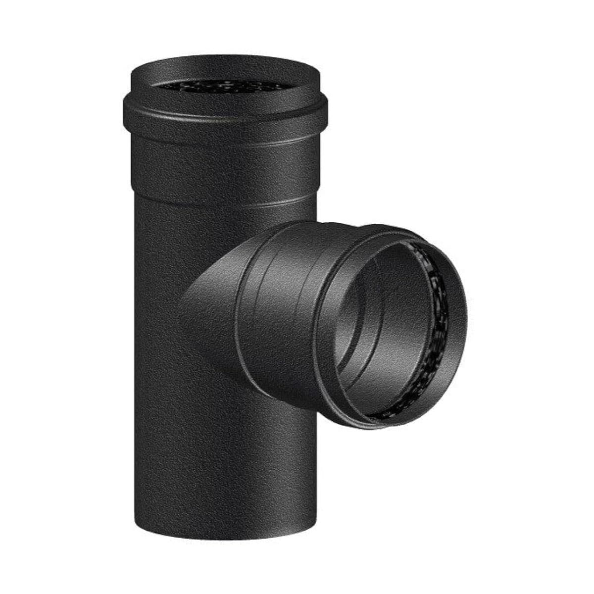 Raccordo Tee Smaltato Nero Opaco per Stufa a Pellet Ø 80 COV - 2