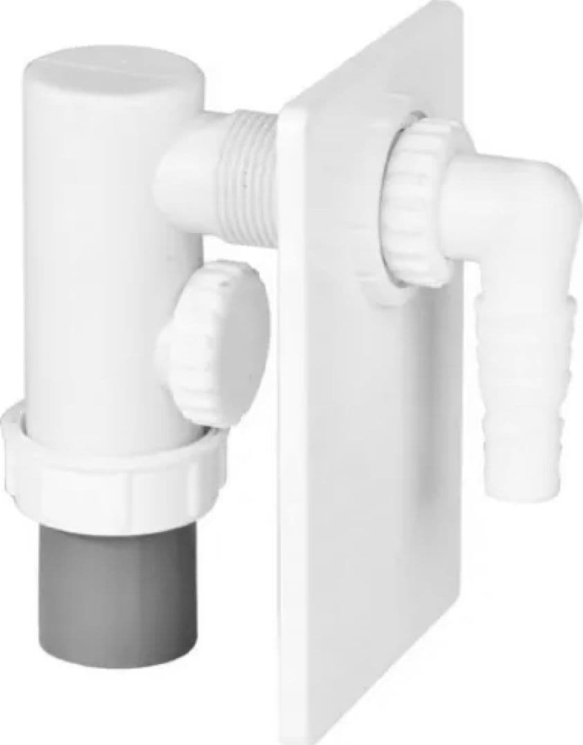 Sifone ad Incasso per Lavatrice in PVC con Placca in PVC Bianca Ø Idroweb - 2
