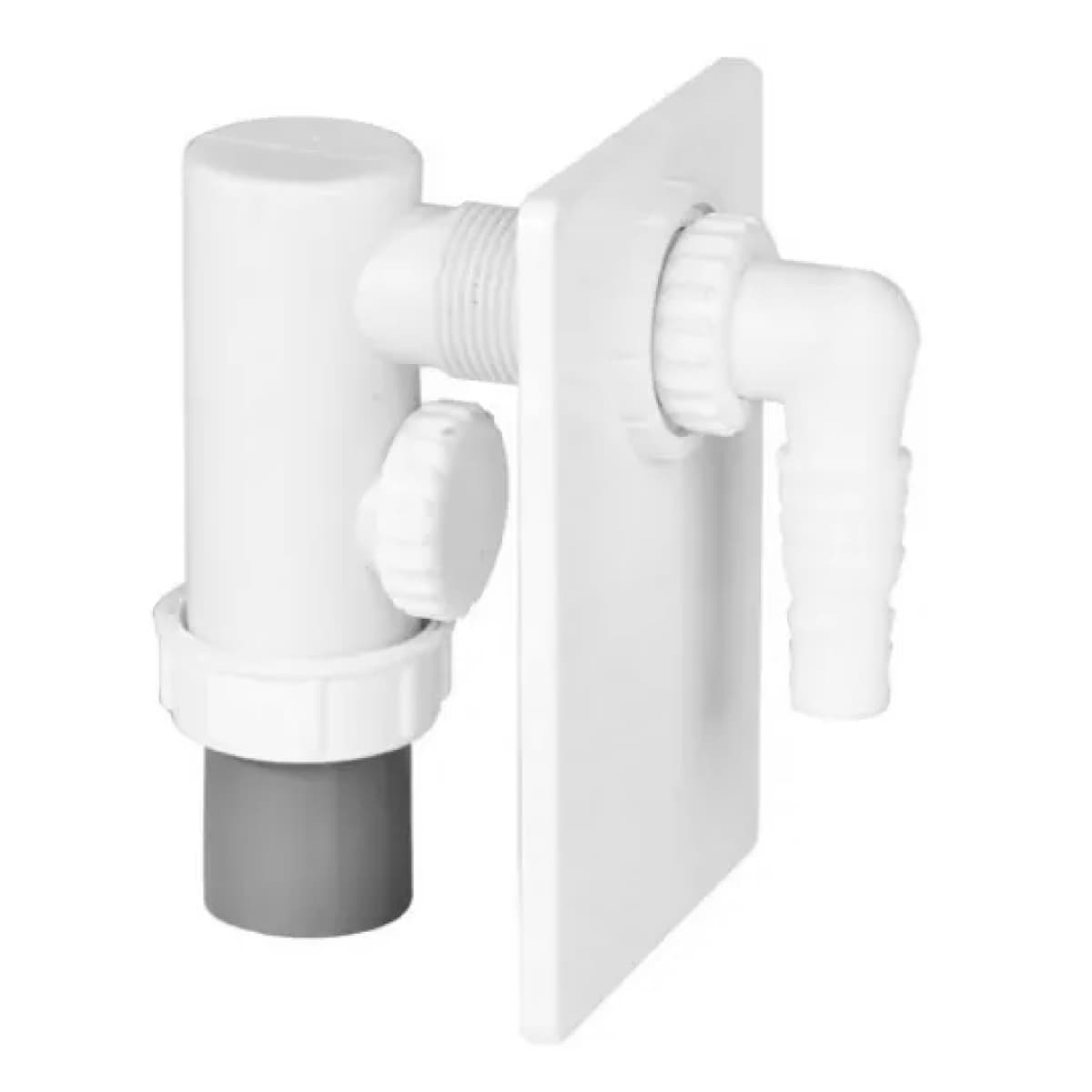 Sifone ad Incasso per Lavatrice in PVC con Placca in PVC Bianca Ø Idroweb - 2