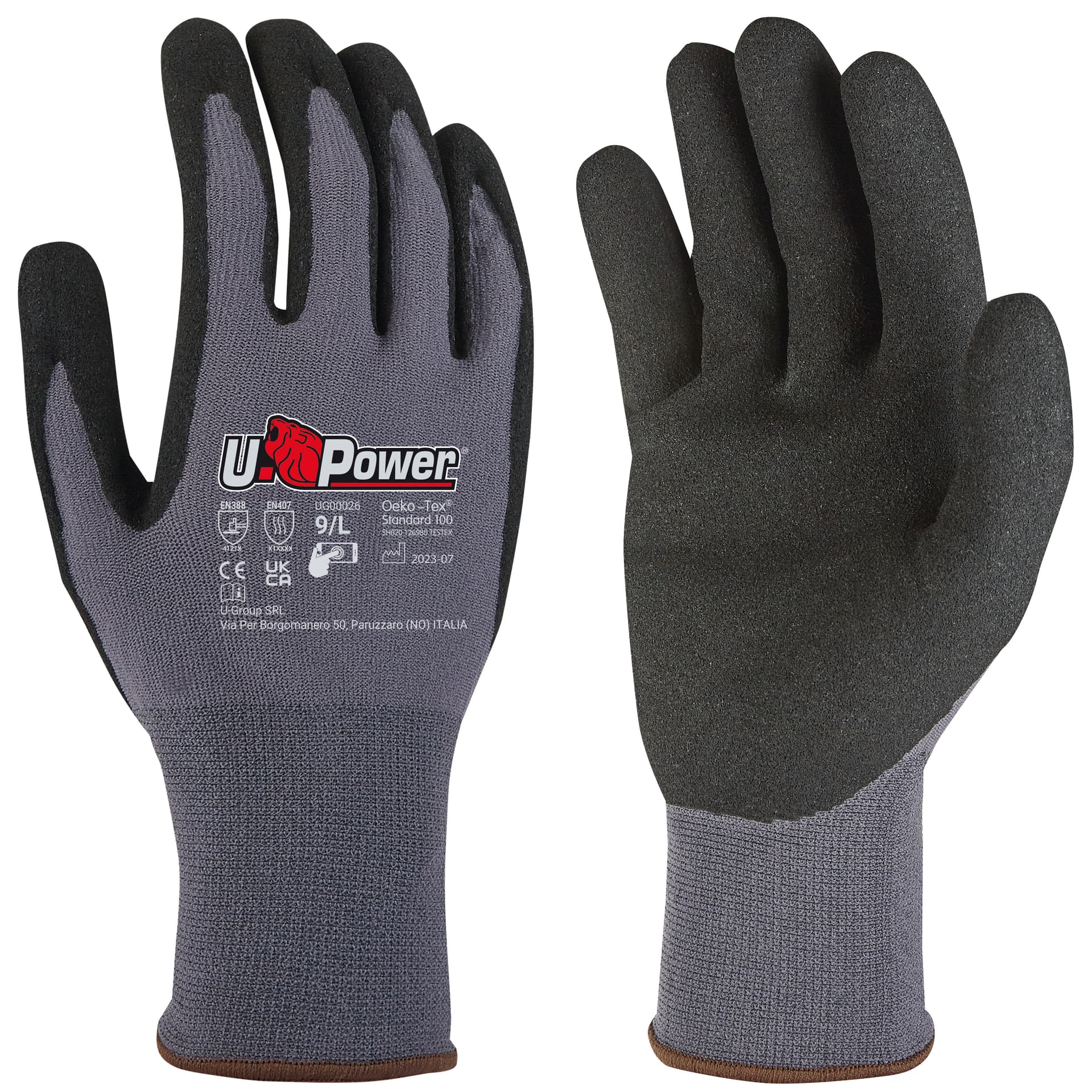 Guanti da Lavoro Merengue in Nylon NA2 Technology Colore Grigio Nero Tg. 9 - 2
