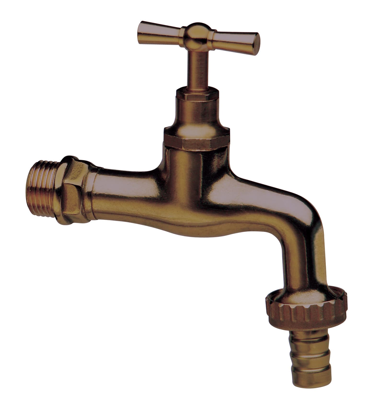 Rubinetto Ottone Anticato con Portagomma D ½ Rubinetterie Associate 2 Pezzi - 2