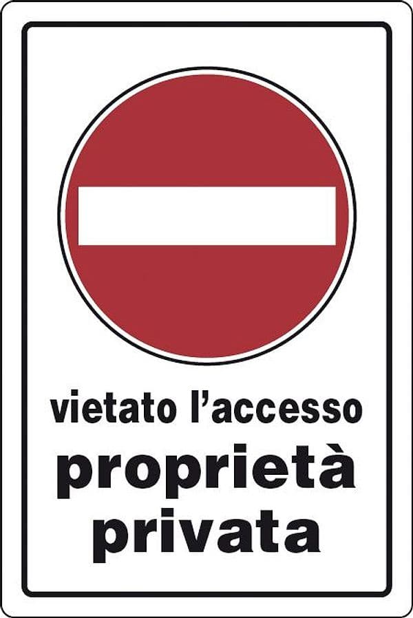 Targa Segnaletica Proprieta Privata Viet. Acces 10 Pezzi - 2