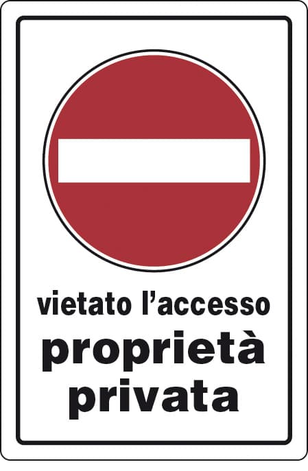 Targa Segnaletica Proprieta Privata Viet. Acces 10 Pezzi - 2