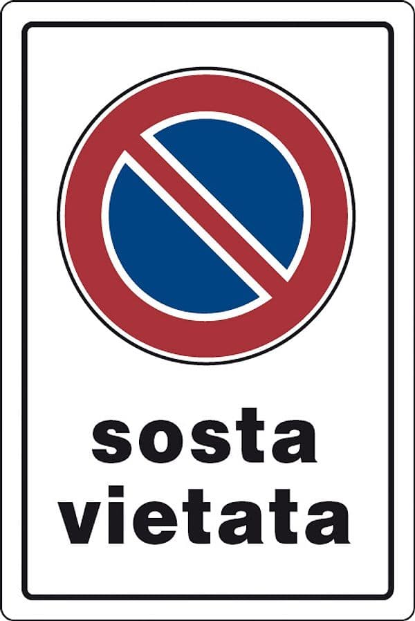 Targa Segnaletica Sosta Vietata 10 Pezzi - 2