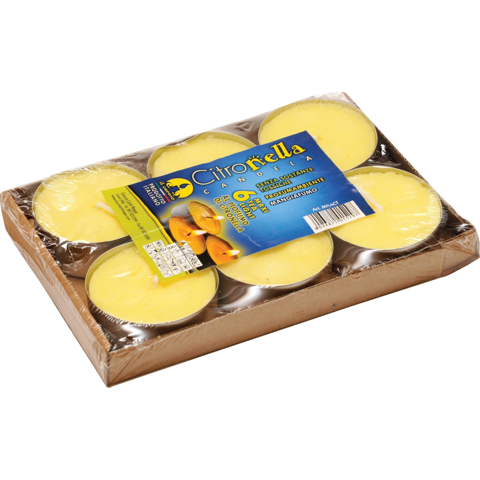Citronella Tea Light Maxi Ø 60 x 20 mm Conf 12,0 Confezione 6 Pezzi - 2