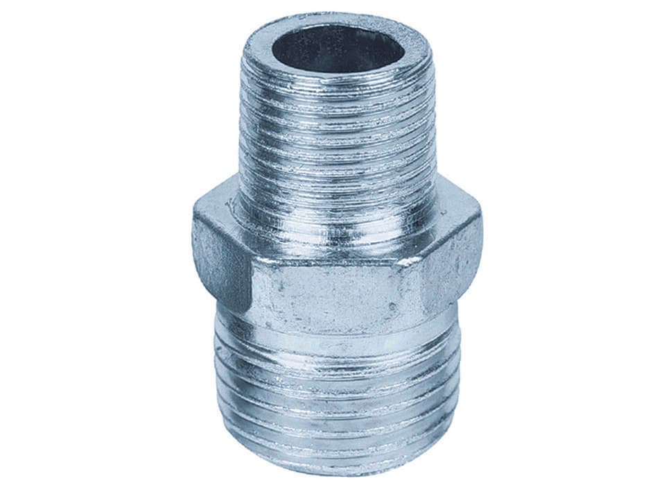 Niples Ridotto Esagonale Maschio in Ghisa Zincata 1 Pollice x ¾ 5 Pezzi - 2