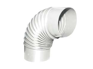 Gomito 90 ° Porcellanato per Stufe a Legna Bianco Ala Smalto Cod 362566 - 2