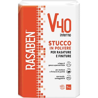 Stucco Polvere Interno V40 K2 Rasaben 5 kg 4 Pezzi - 2