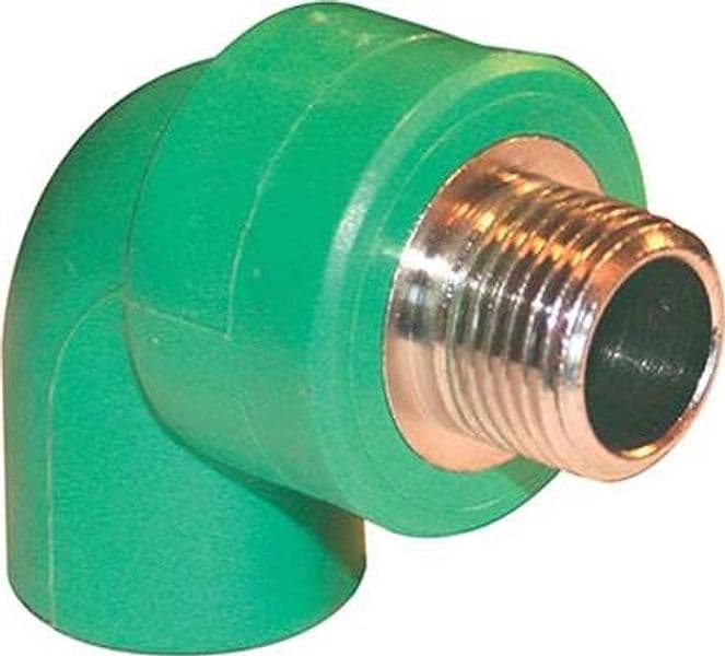 Gomito Ppr a Saldare 90 ° Filetto Maschio Verde Ottone 25 mm x 3/4 M 5 - 2