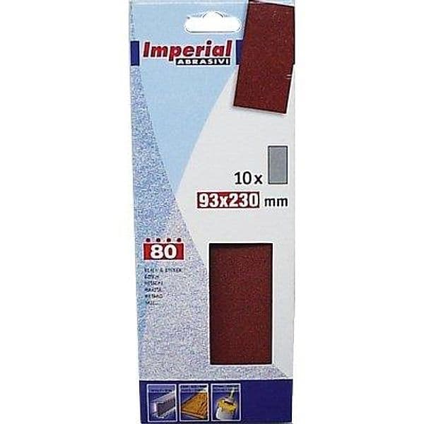 Carta Abrasiva a Fogli Imperial Grana 80 93 x 230 mm 10 Pezzi