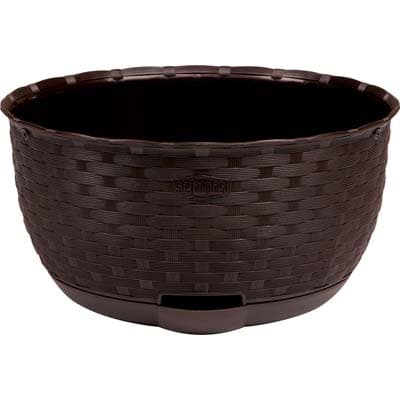 Ciotola Rattan Natural Stefanplast Pp Moka H 30 cm 14,5 cm 2 Pezzi - 2