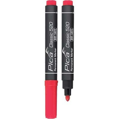 Pennarello Classic 520 a 40 Pica Rosso Punta Tonda 10 Pezzi - 2