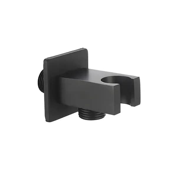 Presa Acqua Quadra con Supporto Doccia Dh Nero Opaco - 2