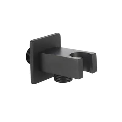 Presa Acqua Quadra con Supporto Doccia Dh Nero Opaco - 2