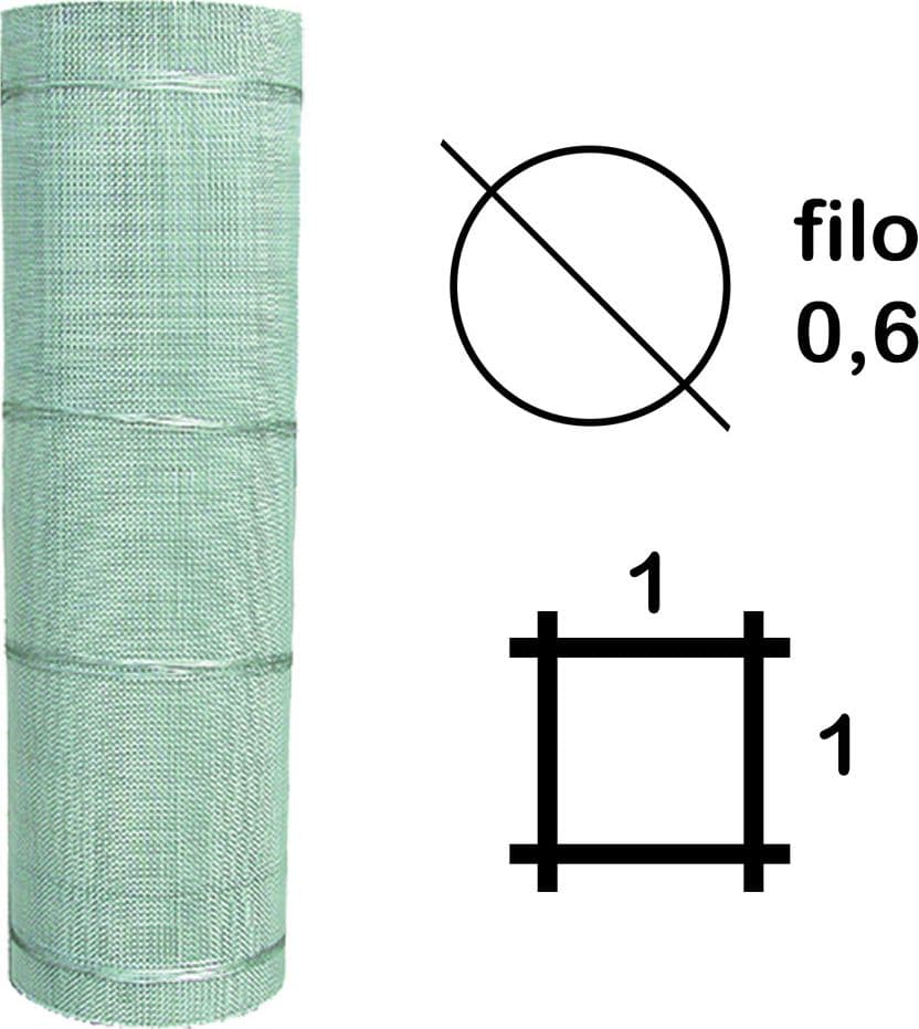 Tela Quadra Tipo Pesante 60 F. 17,78 Ca. Sidex 1 X 1 cm 0,6 Mt 30 kg