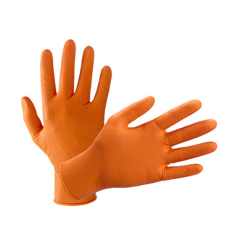 Guanti da Lavoro Nitrile Arancione Conf. . Tg. M 10 Pezzi - 2