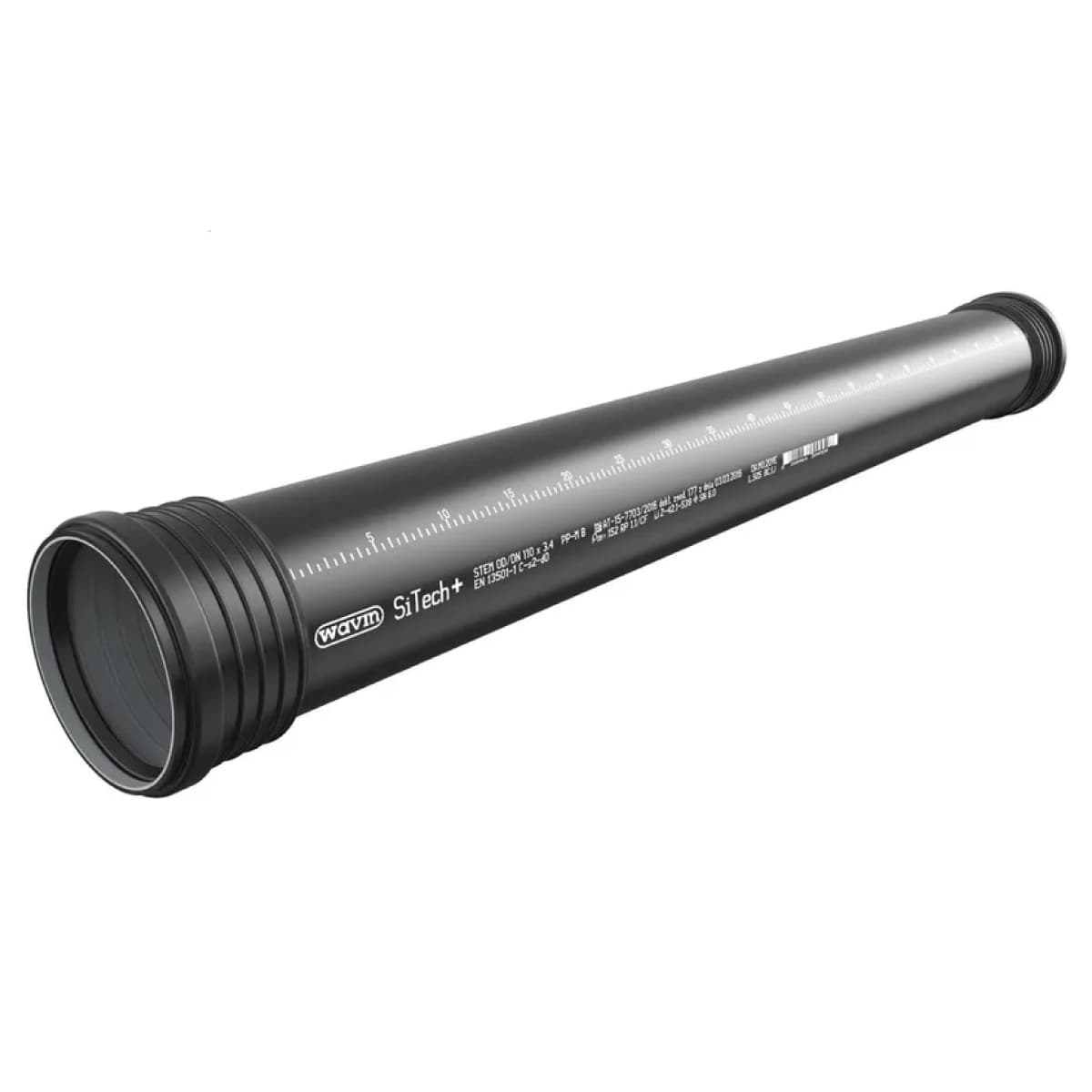 Tubo 2 Bicchieri PP Innesto Guarnizione Sitech+ Insonorizzata Ø 40 2 m WAV - 2