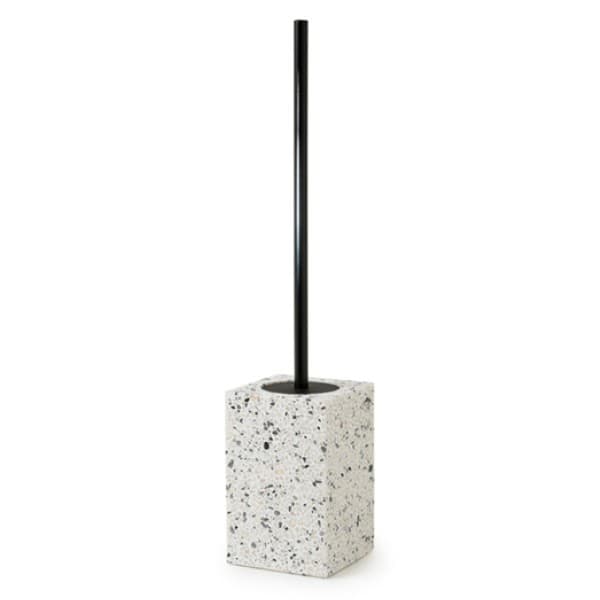 Porta Scopino WC da Appoggio Cm (Lxpxh): 9,8 x 9,8 x 44 Bianco Nero GDY - 2