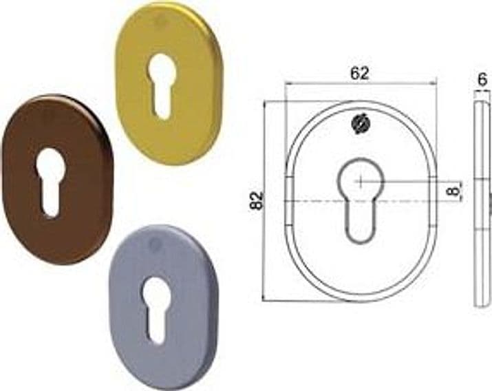 Mostrina Interna Esterna Cilindro Europeo Serie T 62 MMX82X6 Cod 430609 - 2