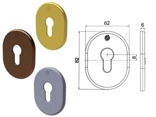 Mostrina Interna Esterna Cilindro Europeo Serie T 62 MMX82X6 Cod 430609 - 2