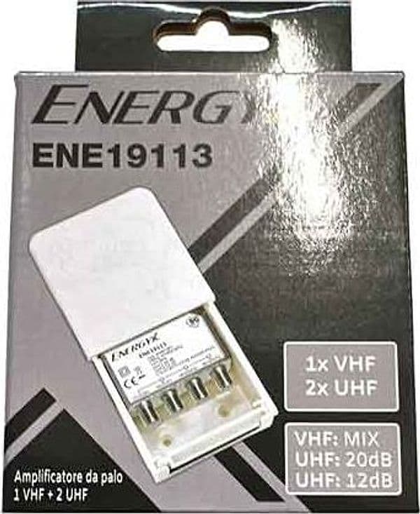Amplificatore da Palo Vhf con Uhf con Filtro 5G 3 in (Uhf 2 Out Tv (1=12V) - 2