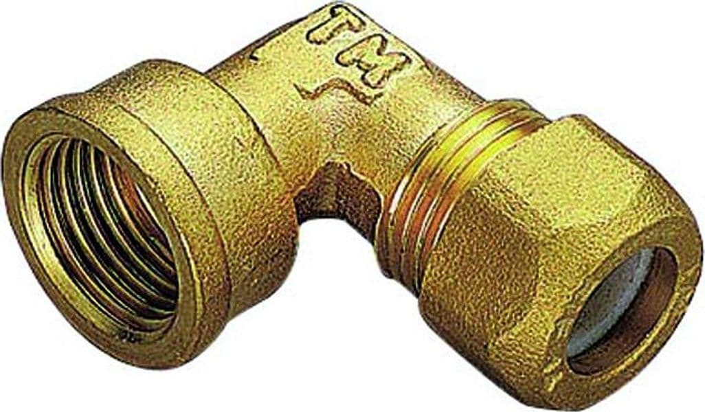 Raccordo Curvo Femmina con Ogiva in Ptfe per Tubo Rame Tiemme 2053 810 - 2