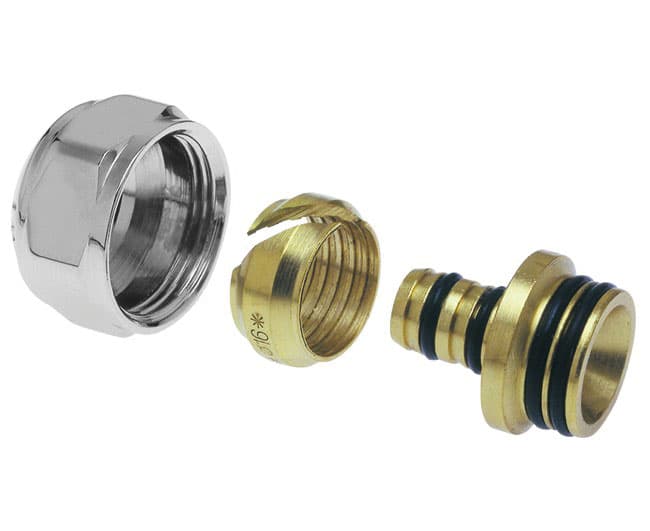 Adattatore per Multistrato per Valvola di Arredo Cromato Lucido Ø 16 x Icma - 2
