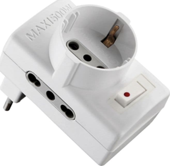 Adattatore 10 a 2PR Bip e 1 Schuko con Inter Sicurez Electraline 3PMARK