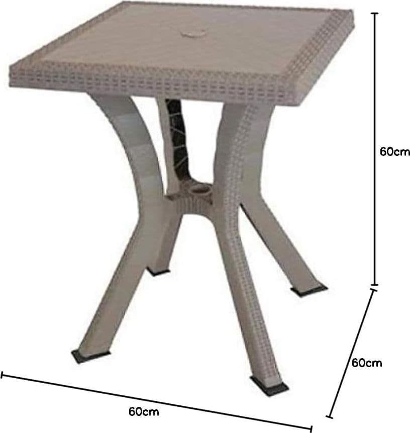 Tavolo Rigoletto Elite da Giardino in Resina Cm 60 x 60 Tortora - 2