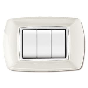 Placca Life Living Plast Bianco 3P Cornice Bianco 10 Pezzi - 2